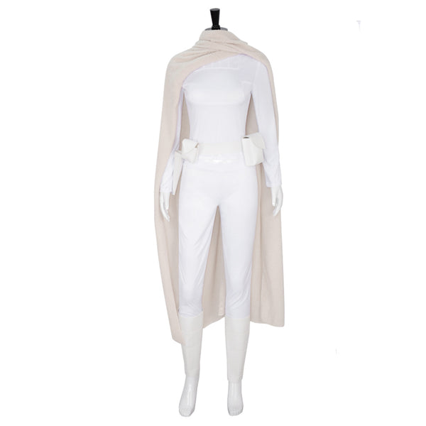 Amidala White Suits Women Queen White Dress Costume Full Set Outfits Halloween