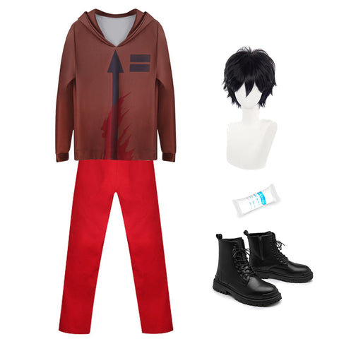 Angels of Death Isaac "Zack" Foster Full Set Costume Suit+Wigs+Cosplay Boots Halloween Costume Outfit Set