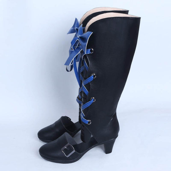 Anime Black Butler: Book of the Atlantic Earl Ciel Phantomhive Costume Shoes Blue PU Leather Boots Customized