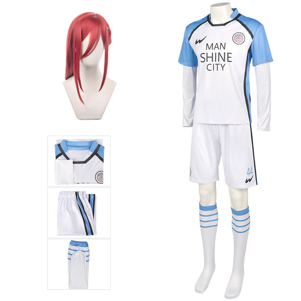 Anime Blue Lock Manshine City Hyoma Chigiri White Jersey Uniform NO.44 Cosplay Outfit