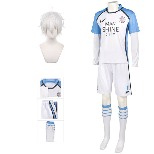 Anime Blue Lock Manshine City Seishiro Nagi White Jersey Uniform NO.11 Cosplay Costume Outfit