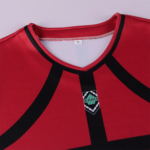 Anime Blue Lock Team Red Uniform Rin Itoshi Cosplay Costume NO.1 Jersey Cosplay Outfit