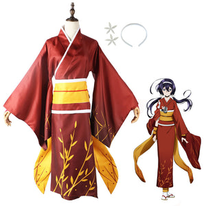 Anime Bungou Stray Dogs Izumi Kyouka Red Kimono Cosplay Costume