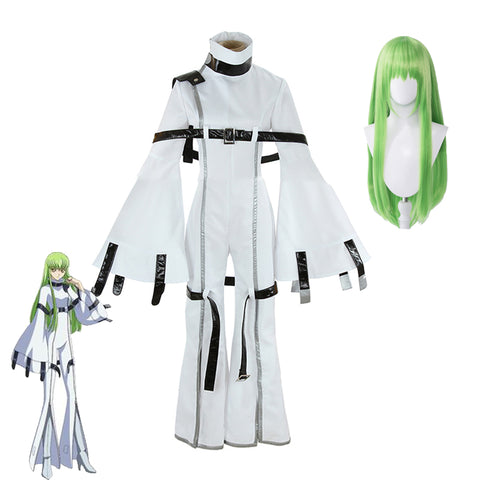 Anime Code Geass Lelouch of the Rebellion C.C.Straitjacket Cosplay Costume White Uniform Halloween Cosplay Outfit
