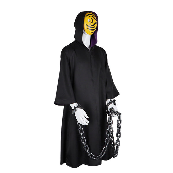 Anime Cosplay Obito Black Cloak Costume With Mask and Chain Costume Set Halloween Cosplay Outfit