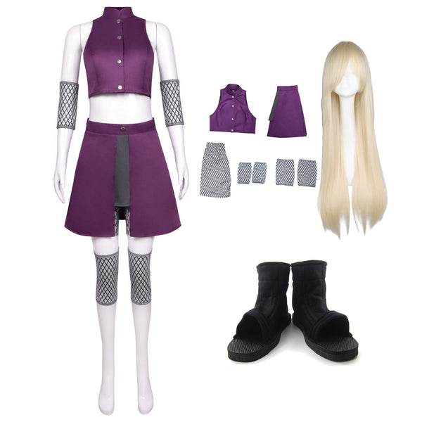 Anime Cosplay Ino Yamanaka Full Set Cosplay Costume +Wigs+Shoes Halloween Carnival Outfit For Girls Women