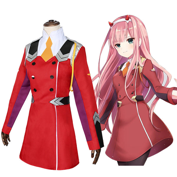 Anime Darling in the Franxx Zero Two 002 Cosplay Red Uniform Costume Outfit Halloween Costume Suit