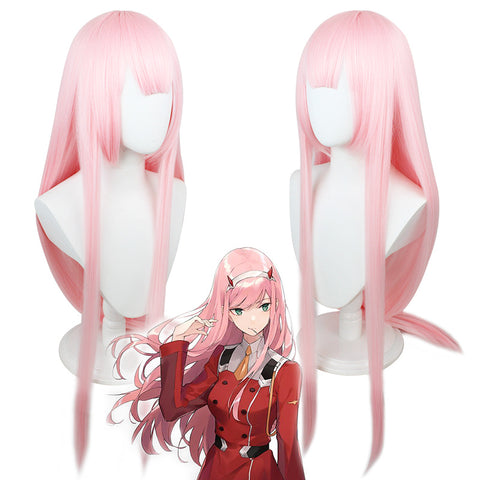 Anime Darling in the Franxx Zero Two 002 Cosplay Wigs Pink Long Wigs Accessories