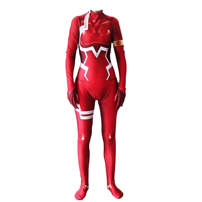 Anime Darling in the Franxx Zero Two 002 Red Jumpsuit Costume Halloween Cosplay Zentai