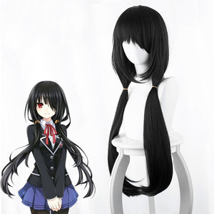 Anime Date A Live Kurumi Tokisaki School Uniform Form Outfit Cosplay Two Tails Wigs