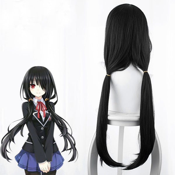 Anime Date A Live Kurumi Tokisaki School Uniform Form Outfit Cosplay Two Tails Wigs