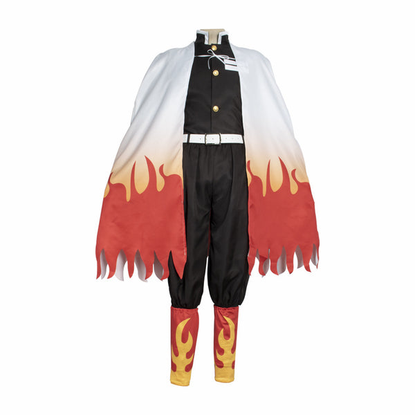 Anime Demon Slayer Kimetsu no Yaiba Kyojuro Rengoku Costume Full Set Halloween Carnival Outfit