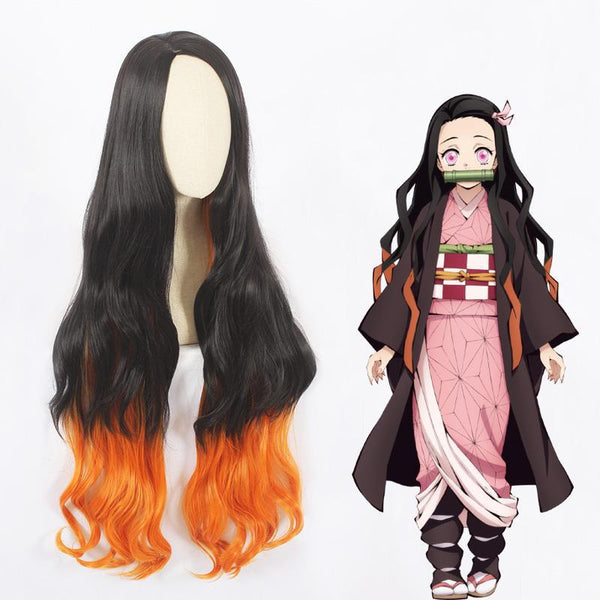 Anime Demon Slayer Kimetsu no Yaiba Nezuko Kamado Cosplay Wigs