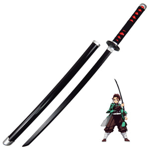 Anime Demon Slayer: Kimetsu no Yaiba Tanjiro Kamado Cosplay Weapon Sword Props Halloween Cosplay Nichirin Swords