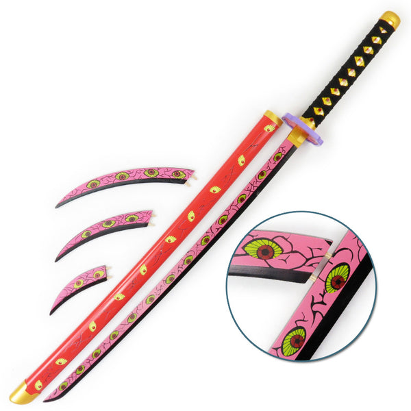 Anime Demon Slayer Upper Rank One Kokushibo Cosplay Weapon Sword Props