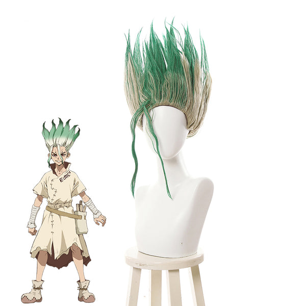 Anime Dr.Stone Senku Ishigami Full Set Cosplay Costume With Wigs and Boots Halloween Cosplay Outfit Set