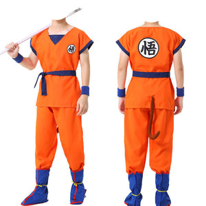 Anime Dragon Ball Kakarot Son Goku Cosplay Costume Full Set With Tail and Shoes Cover