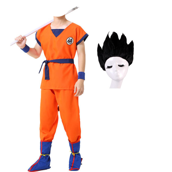 Anime Dragon Ball Kakarot Son Goku Cosplay Costume Full Set With Tail and Shoes Cover