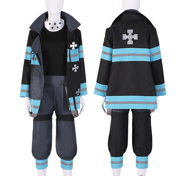 Anime Fire Force Enen No Shouboutai No.8 Special Team Maki Oze Costume With Gloves Halloween Costume Outfit