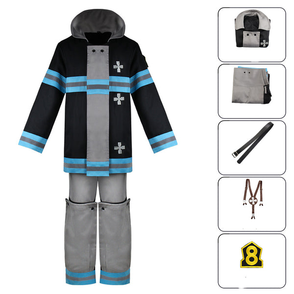 Anime Fire Force Enen No Shouboutai No.8 Special Team Shinra Kusakabe Bunker Gear Cosplay Costume