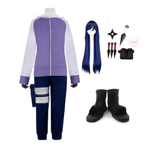 Anime Cosplay Hinata Hyuga Whole Set Cosplay Costume+Wigs+Props+Cosplay Boots