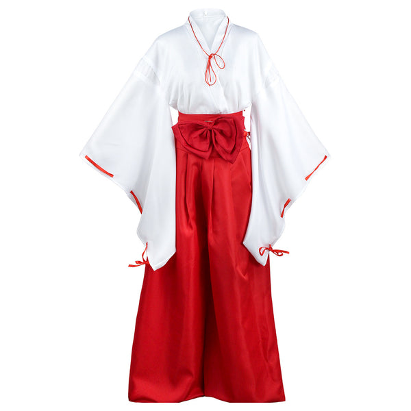 Anime Inuyasha Kikyo Cosplay Costume Whole Set With Wigs and Shoes Halloween Carnival Costume Outfit