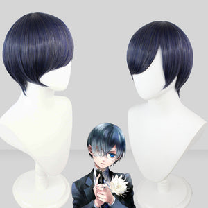 Anime Kuroshitsuji Black Butler Earl Ciel Phantomhive Costume Wigs Blue-black Short Wigs