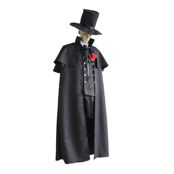 Anime Kuroshitsuji Black Butler Earl Ciel Phantomhive Funeral Suit Costume With Cloak and Hat