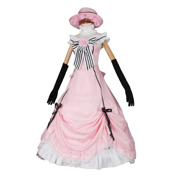 Anime Kuroshitsuji Black Butler Robin Ciel Phantomhive Costume Dress With Wigs Female Halloween Costume Full Set