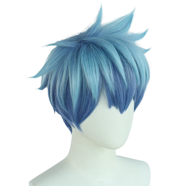 Anime Mashle: Magic And Muscles Lance Crown Cosplay Wigs Blue Short Wigs
