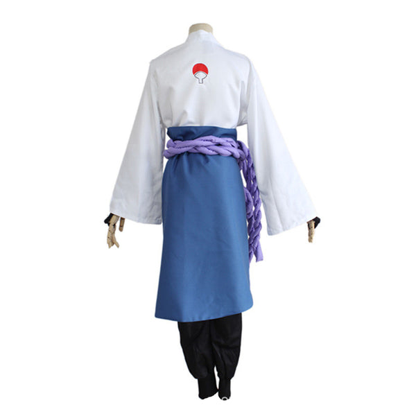 Anime Shippuden Sasuke Uchiha Costume Outfit With Wigs and Accessories Set