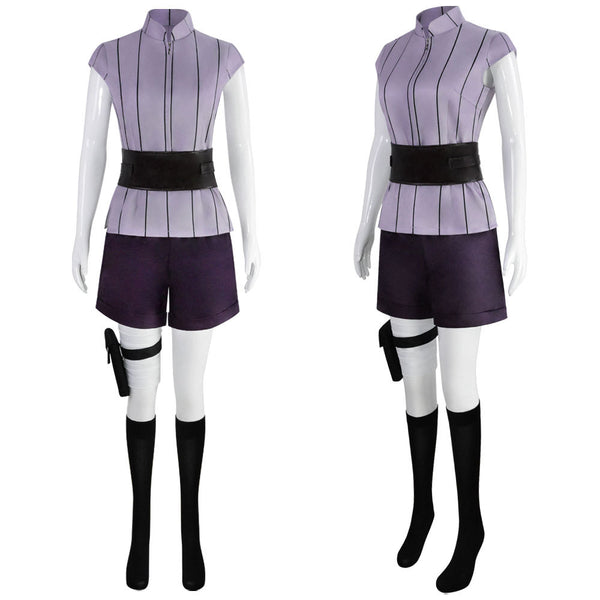 Anime The last Hinata Hyuga Cosplay Uniform Costume With Wigs and Cosplay Shoes Halloween Cosplay Outfit Set
