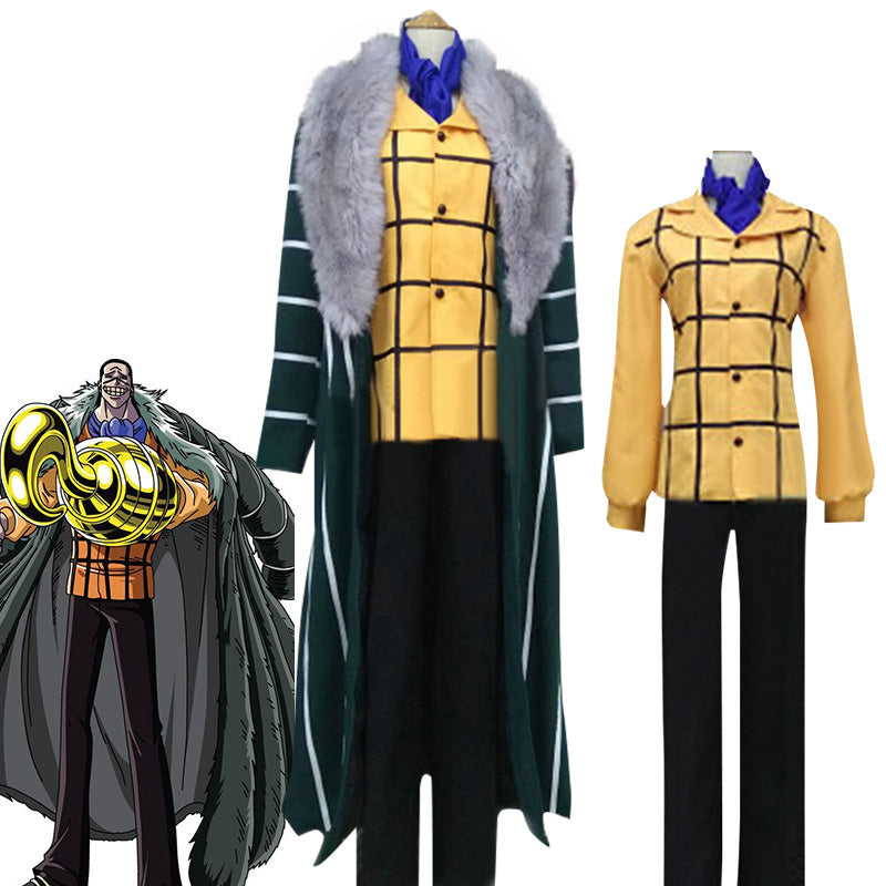 Anime One Piece Desert King Sir Crocodile Cosplay Costume With Cloak Outfit Full Set