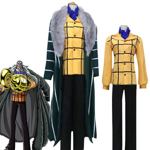 Anime One Piece Desert King Sir Crocodile Cosplay Costume With Cloak Outfit Full Set