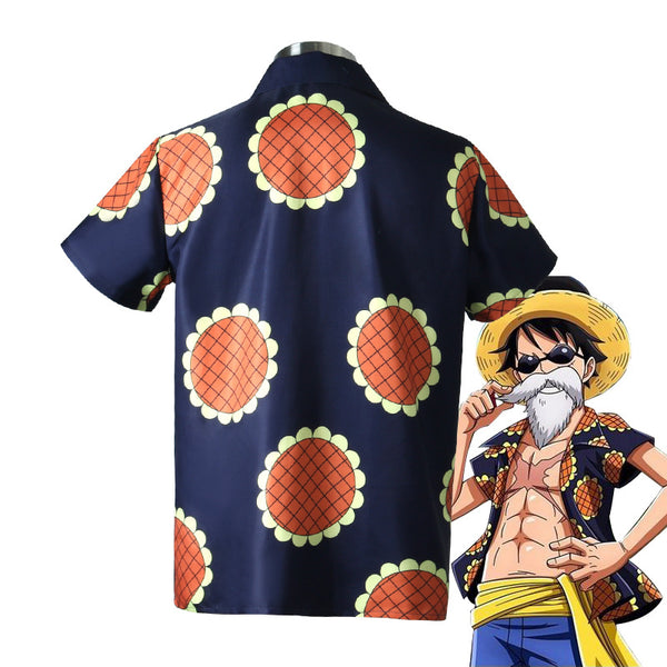 Anime One Piece Dressrosa Arc Straw Hat Monkey D. Luffy Disguise Costume Full Set With Hat and Beard