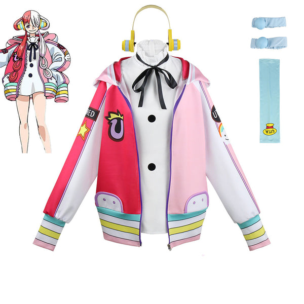Anime One Piece Film Red Diva Uta Cosplay Costume Dress With Jacket Costume Outfit Set