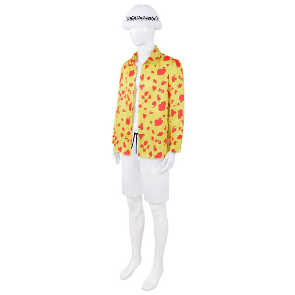 Anime One Piece Movie Red Trafalgar Law Beach Outfit Costume Cosplay Suit With Hat