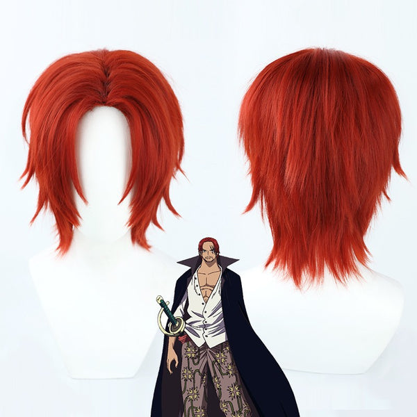 Anime One Piece Red Hair Shanks Cosplay Full Set With Wigs and Shoes Halloween Costume Set