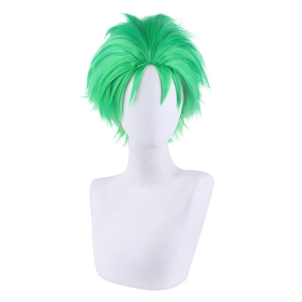 Anime One Piece Roronoa Zoro Costume Wigs Green Short Wigs Costume Accessories