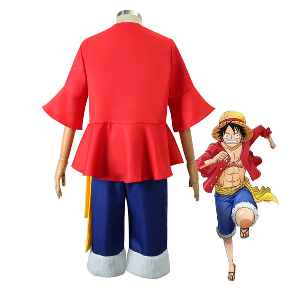 Anime One Piece Monkey D. Luffy Costume Classic Cosplay Outfit Halloween Carnival Costume