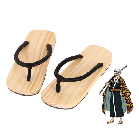 Anime One Piece Trafalgar Law Wano Country Arc Costume Shoes Wooden Clogs