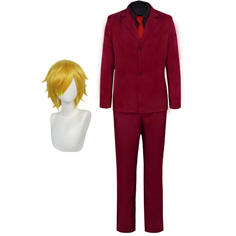 Anime Wano Country Arc Vinsmoke Sanji Red Suit Cosplay Outfit Hallowee ...