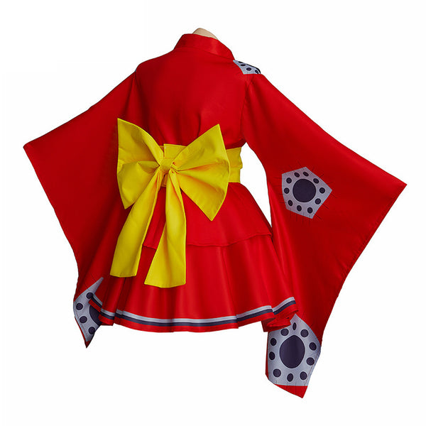 Anime One Piece Wano Country Monkey D. Luffy Female Costume Kimono Dress Halloween Cosplay Costume
