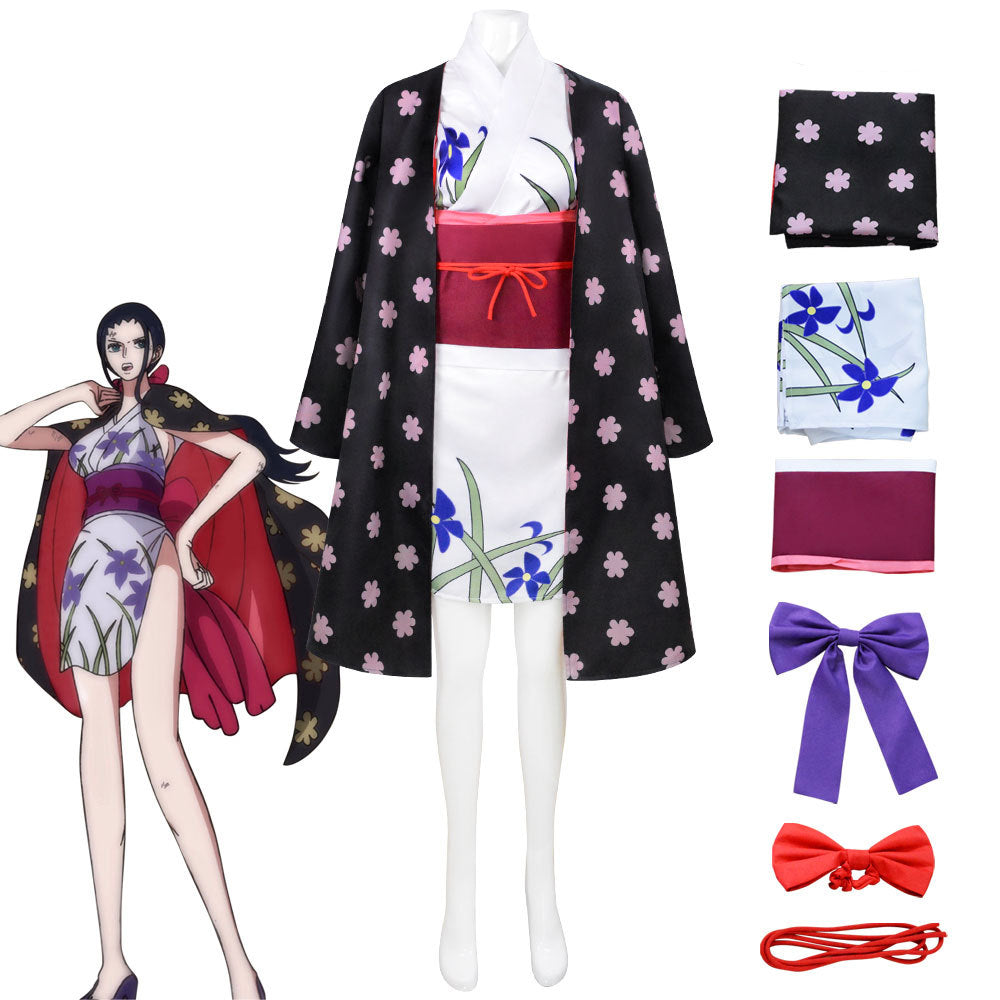 Anime One Piece Wano Country Nico Robin Cosplay Costume With Cloak Cos