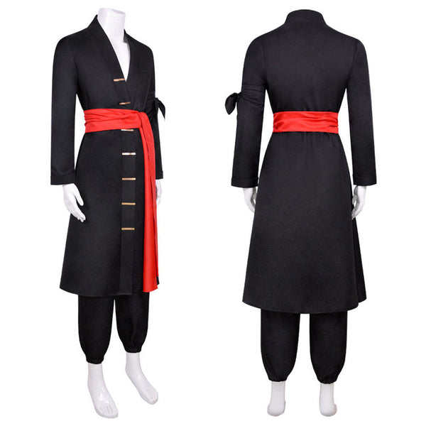 Anime One Piece Wano Country Roronoa Zoro Black Outfit Costume With Wigs Full Set Cosplay Suit
