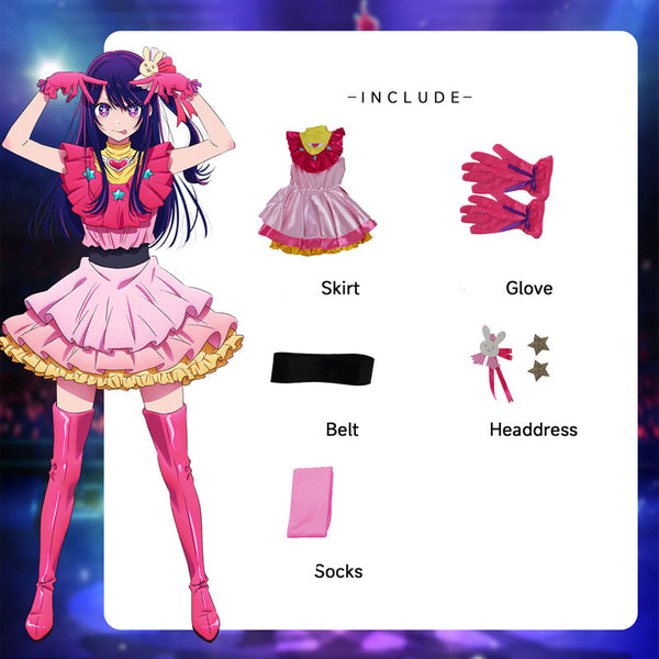 Kids Version Anime Oshi no Ko Ai Hoshino Kids Costume Girls Cosplay Dress Outfit