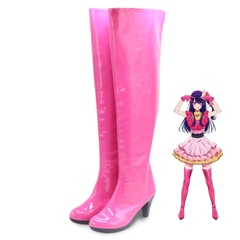 Anime Oshi no Ko Ai Hoshino Cosplay Pink Boots Halloween Costume Shoes
