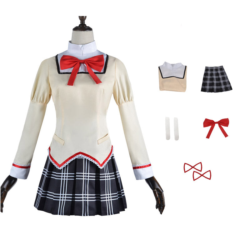 Anime Puella Magi Madoka Magica Kaname Madoka Homura Akemi School Uniform Cosplay Costume