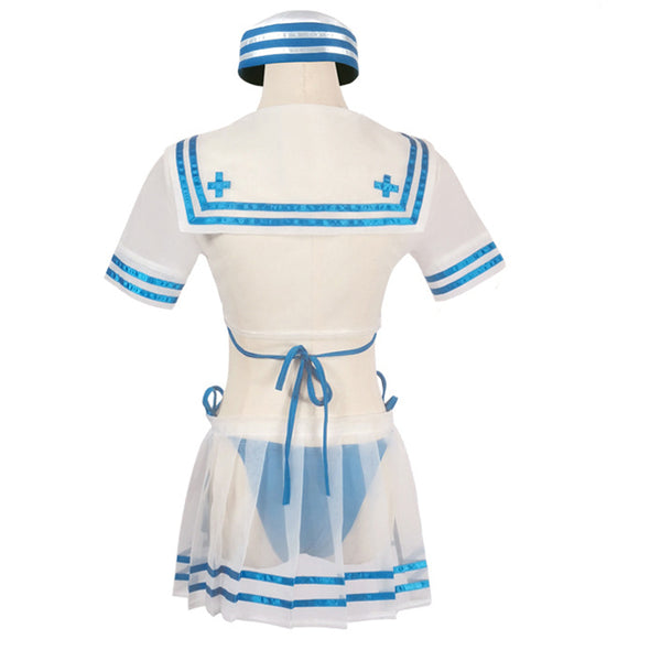 Anime Re:Zero − Starting Life in Another World Ram Rem Sailor Suit Outfit Costume Summer Bikini Costume