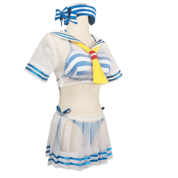 Anime Re:Zero − Starting Life in Another World Ram Rem Sailor Suit Outfit Costume Summer Bikini Costume